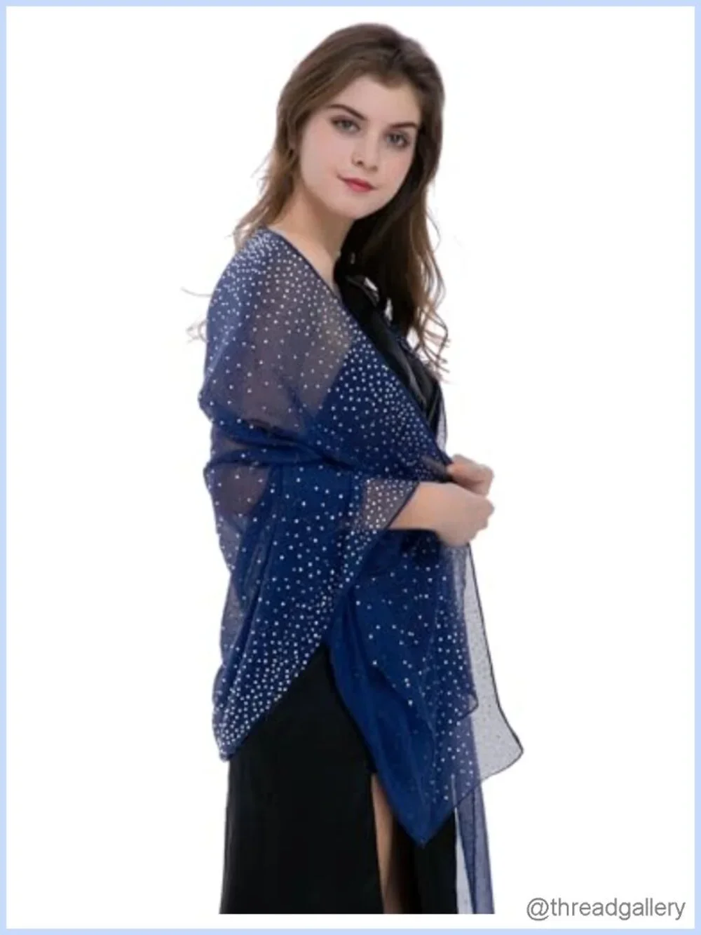 Women's Starry Night Evening Shawl Wrap, Shiny Scarf for Formal Wear,